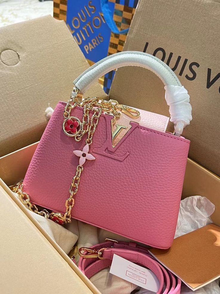 Louis Vuitton Pink Structured Top-Handle Handbag