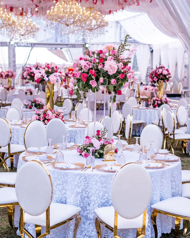 Golden elegance wedding reception