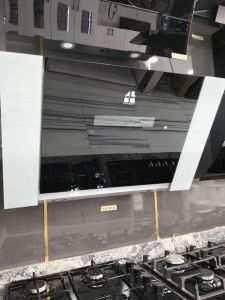 Happy home angled glass chimney or inclined range hood