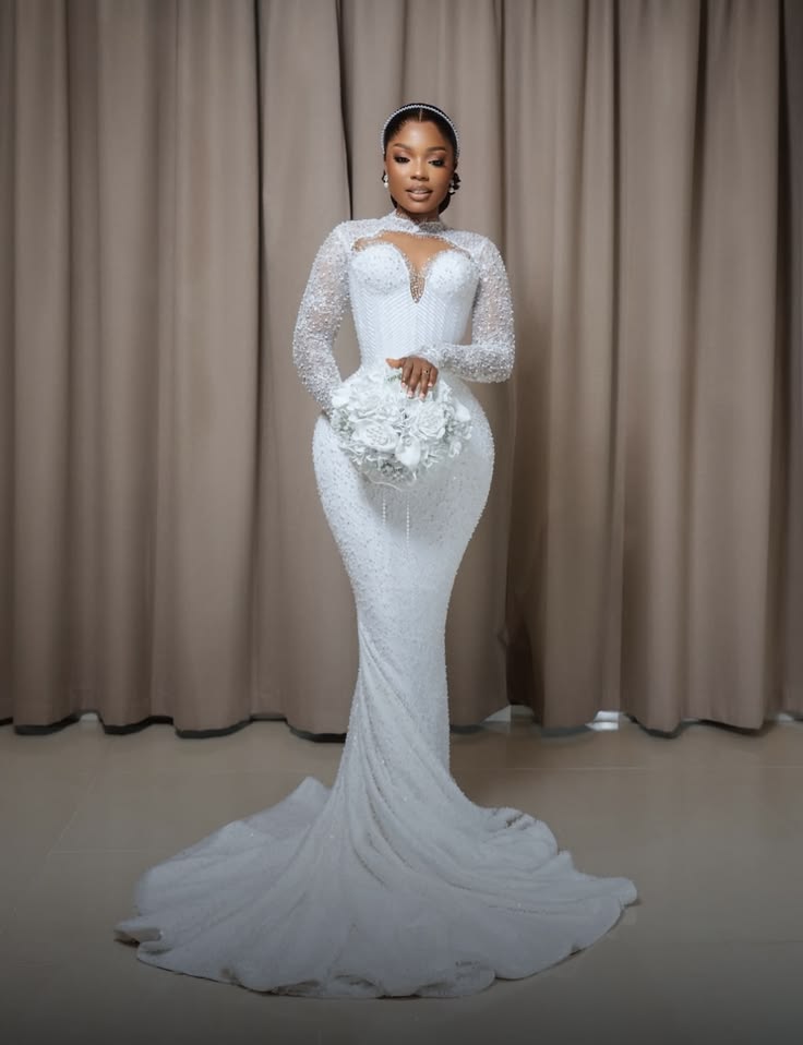 Luxe Pearl Mermaid Bridal Gown