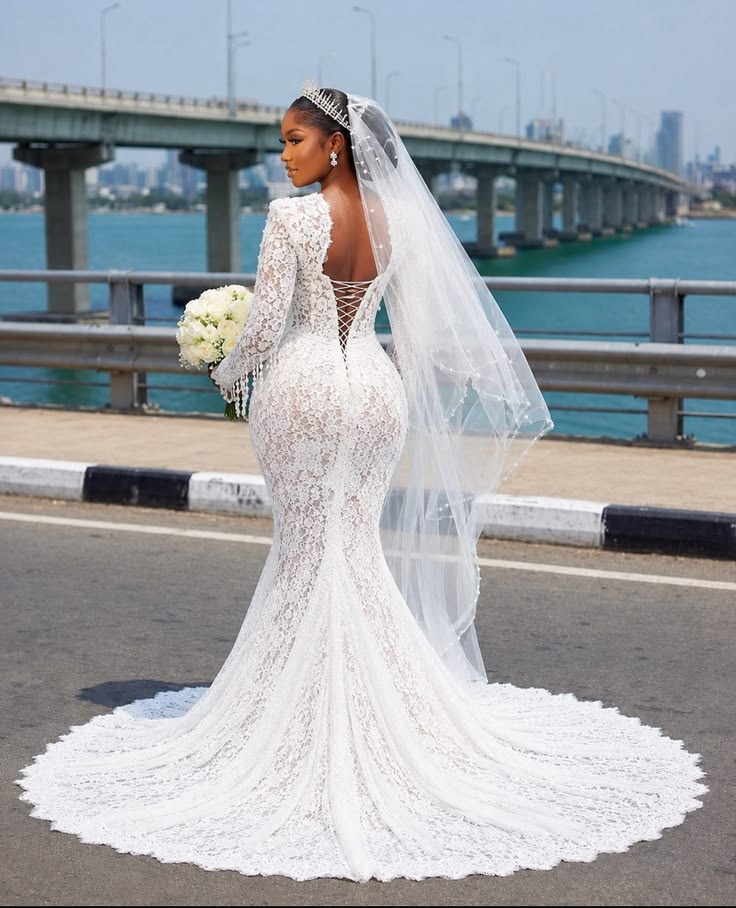 Elegant Lace Mermaid Wedding Gown