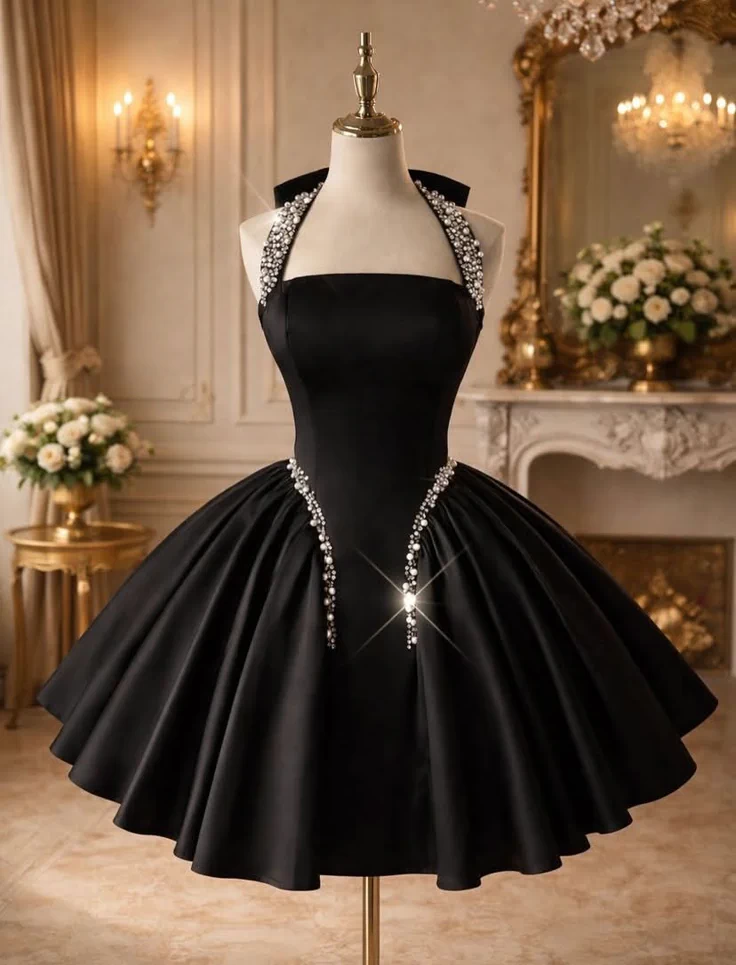 Midnight Pearl Fit & Flare Cocktail Dress