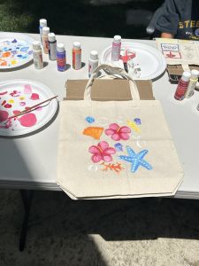 Hand-Painted Canvas Tote Bag (Sea Motifs)