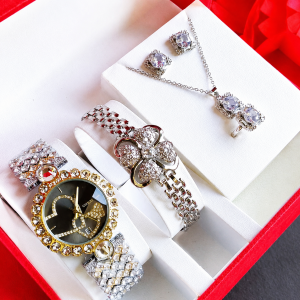 Crystal Elegance 5-Piece Watch & Jewelry Set