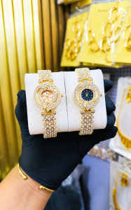 Luxury Crystal Gold Couple Watch Set