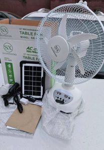 SHUANGXIONG SX-5007 12" Rechargeable Table Fan (AC/DC Dual Power