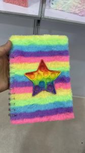 Rainbow Furry Pop-it Notebook