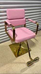 Luxury Hydraulic Salon Chair (Pink & Gold)