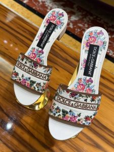 Floral Embroidered Heeled Mules