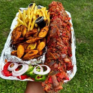 Grilled Fish Platter with Fries & Plantain