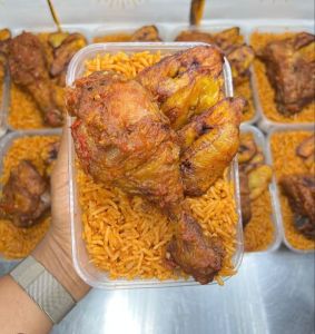 Jollof Rice with Chicken & Plantain