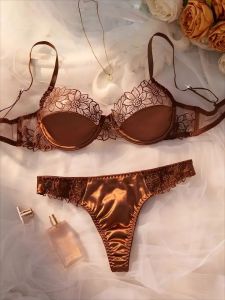 Leopard Print Lace Bra & Thong Set