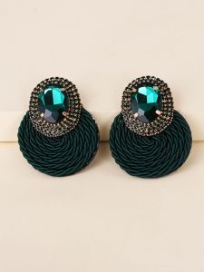 Hot Selling Bohemian Hand Woven Rattan Hoop Earrings