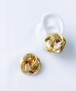 Jeemango 18K Gold Plated Stainless Steel Love Knot Stud Earrings