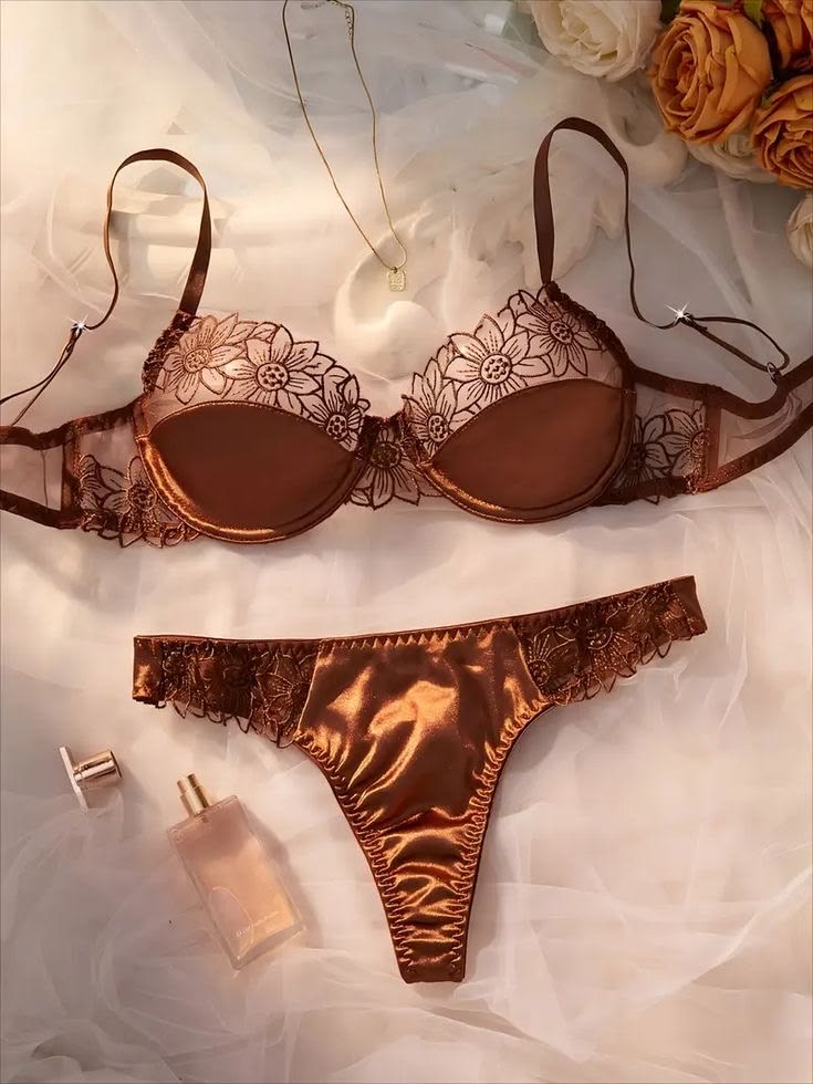 Leopard Print Lace Bra & Thong Set