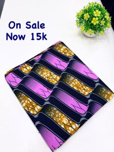 Pink, Navy Blue, and Gold African Ankara Fabric