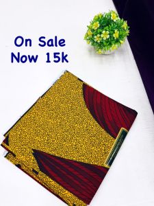 Yellow and Burgundy Red African Ankara Fabric