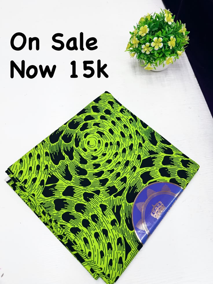 Green and Black African Ankara Fabric