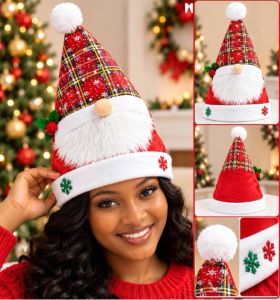 Christmas Cap with Snowflake Embroidery  