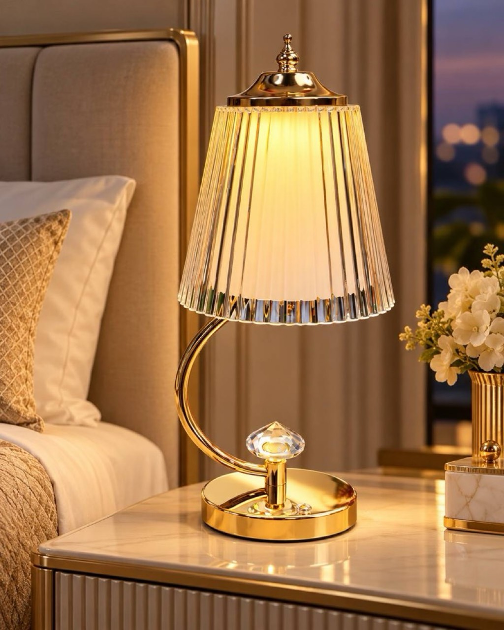Rechargeable Crystal Accent Table Lamp  